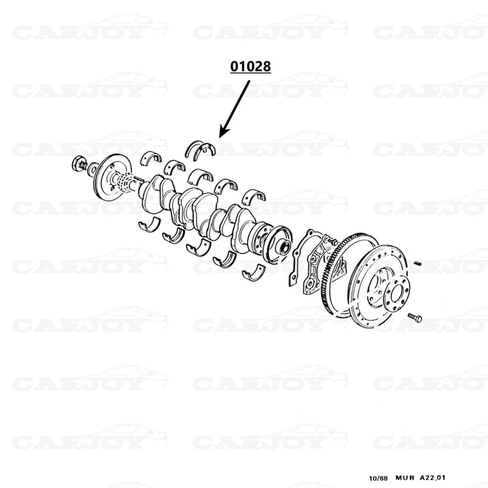 01028A - Arandela de empuje del cigüeñal Murena 1.6 / Bagheera (0,00)