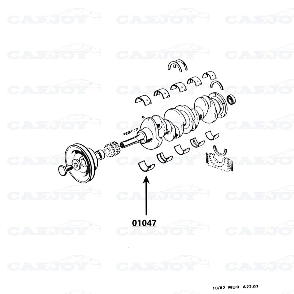 01047A - Murena 2.2 Crankshaft Bearing Set (0,00)