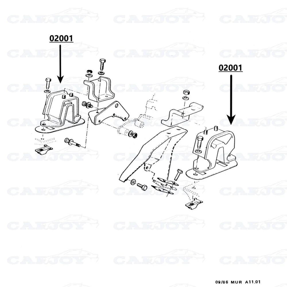 02001 - Murena 1.6 / Bagheera Engine Gearbox Mounts