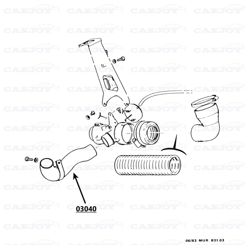 03040 - Murena 2.2 Air Filter Hose