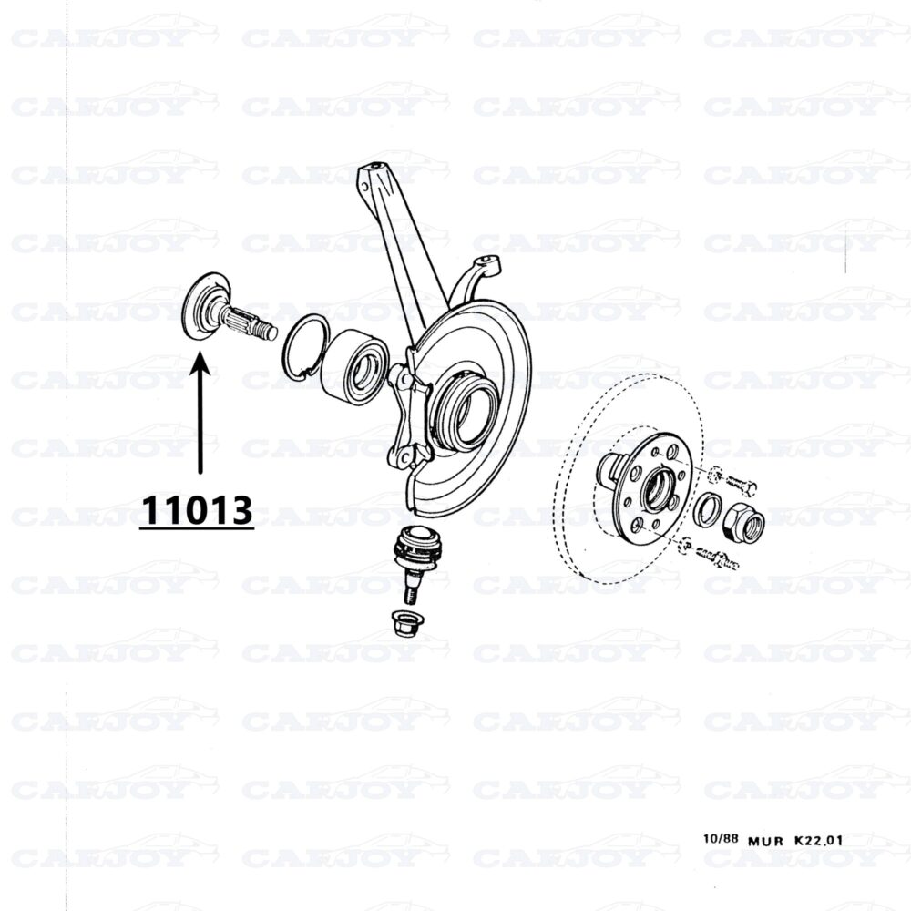 Murena Axle Bolt Right Side - Restored