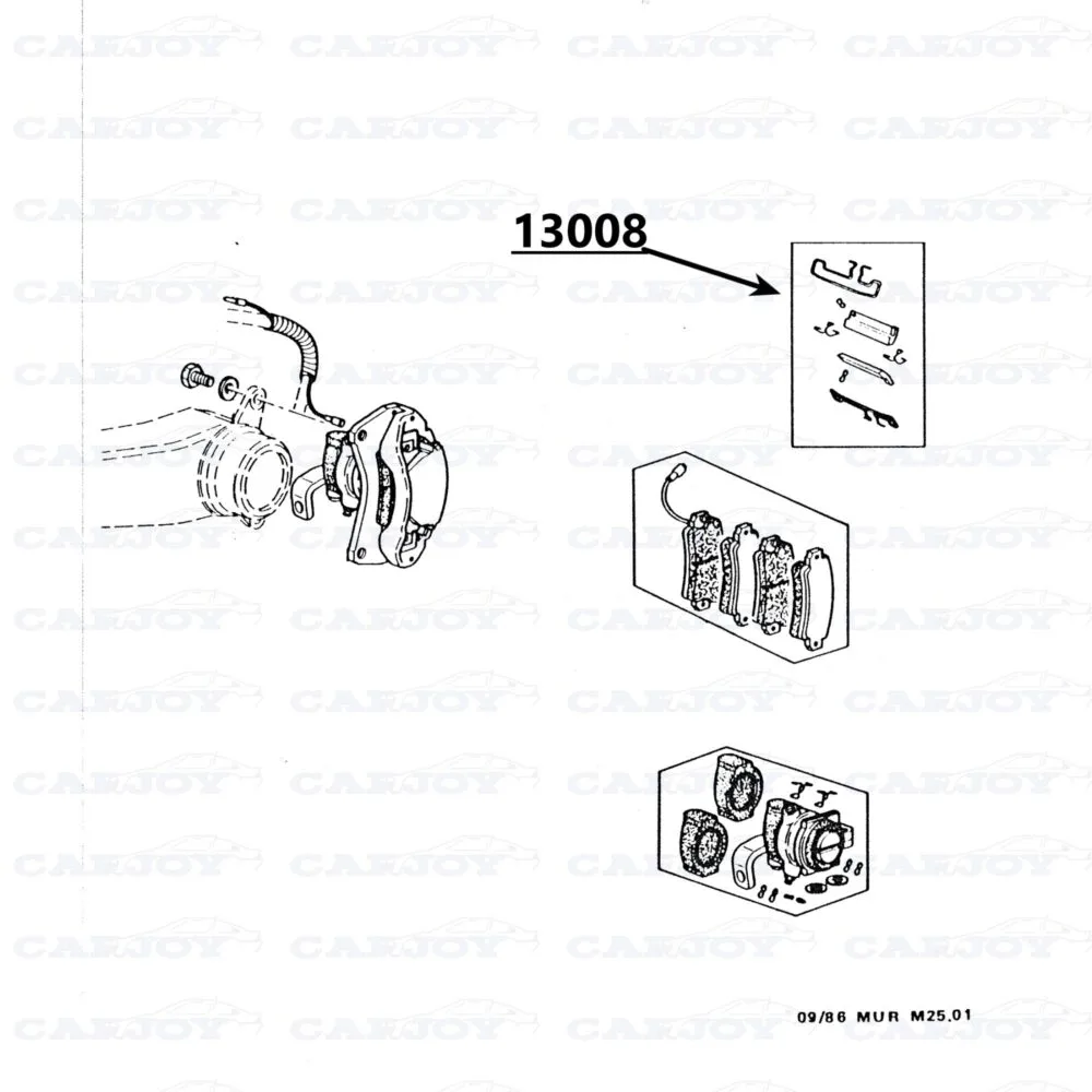 Murena / Bagheera Brake Rear Retention Wedges And Clips