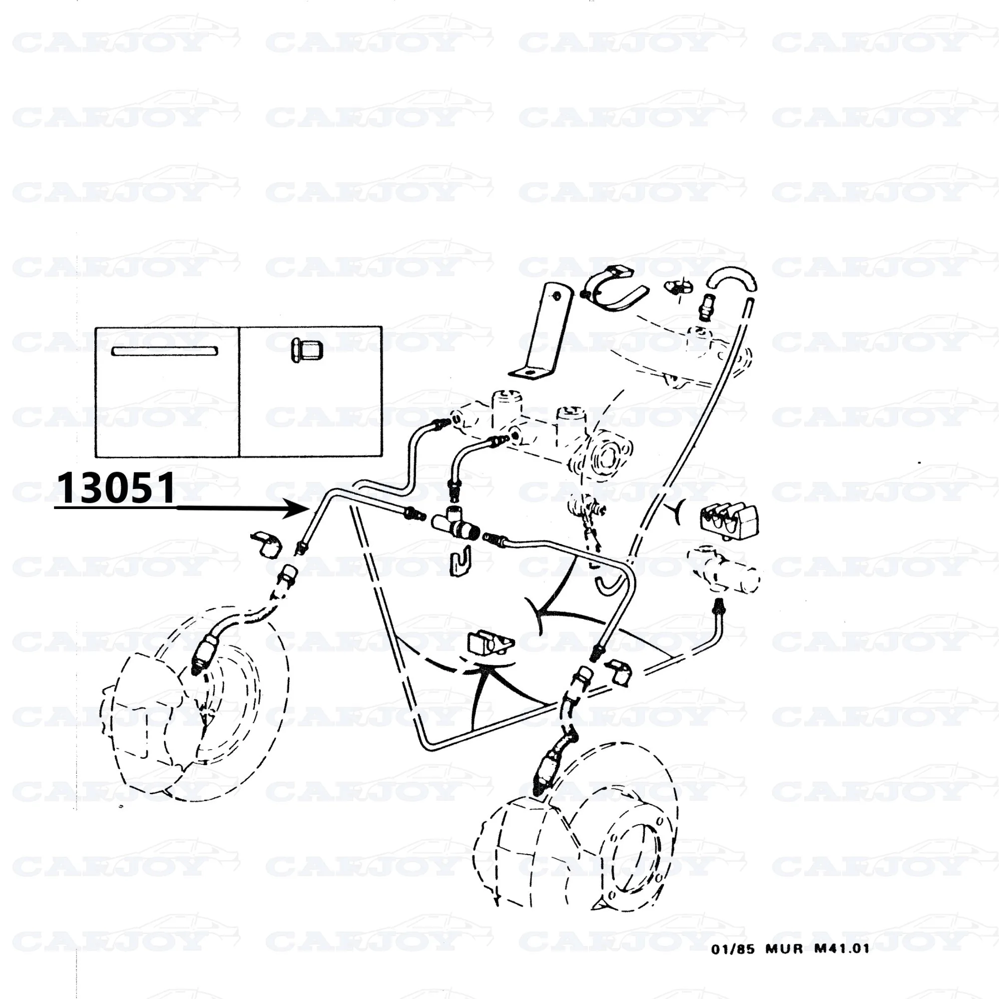 Murena / Bagheera Copper Brake Line Front Right