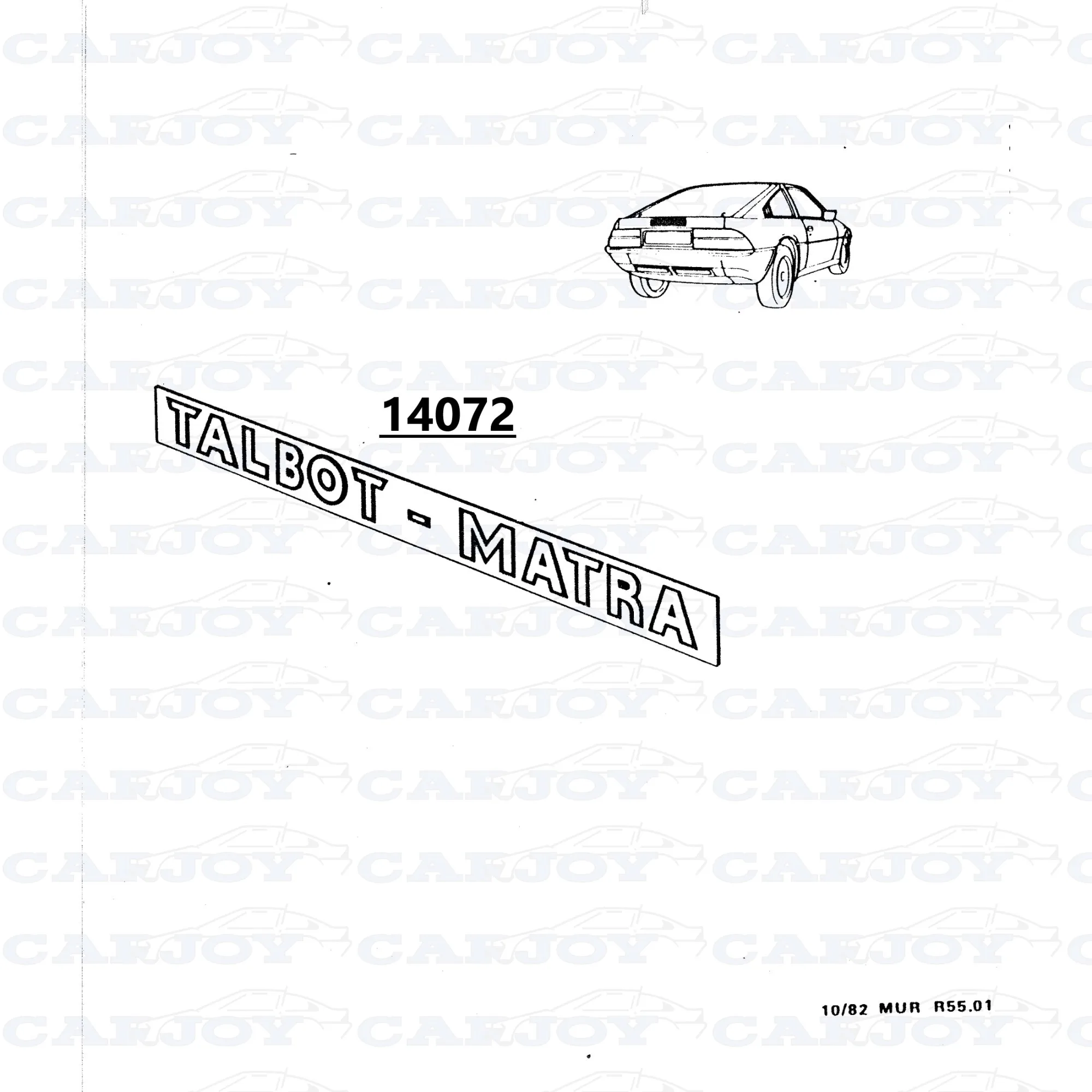 14072 - Naklejka na zderzak Matra Murena: „Talbot - Matra” - Czarny