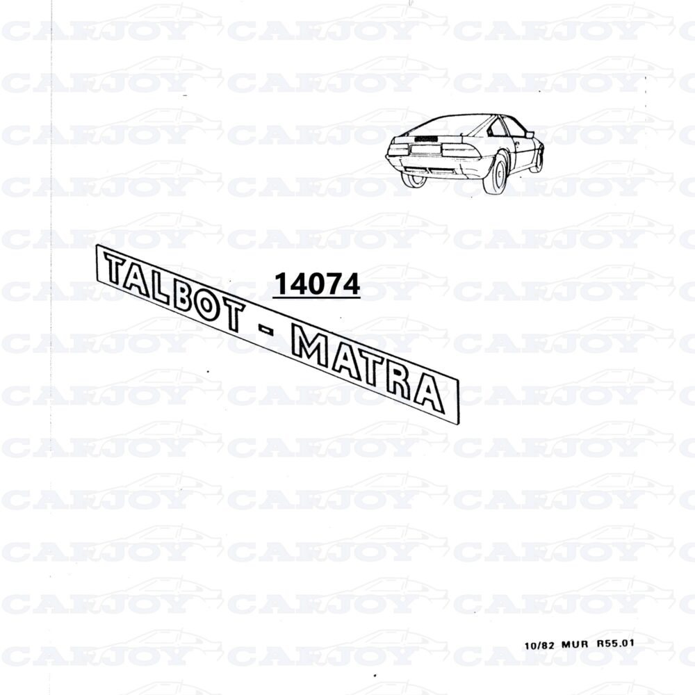 14074 - Matra Murena Bumper Sticker: "Talbot - Matra" - Red