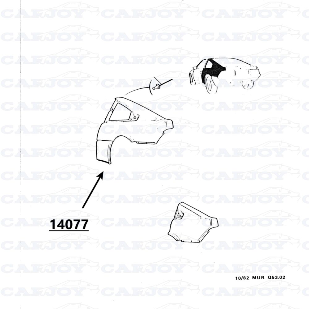 14077 - Matra Murena Right Rear Fender - Ready To Paint