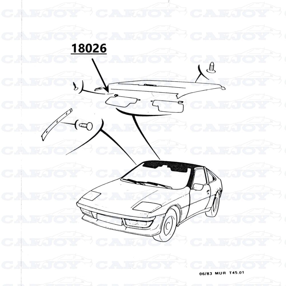 18026 - Matra Murena Right Black Sunvisor