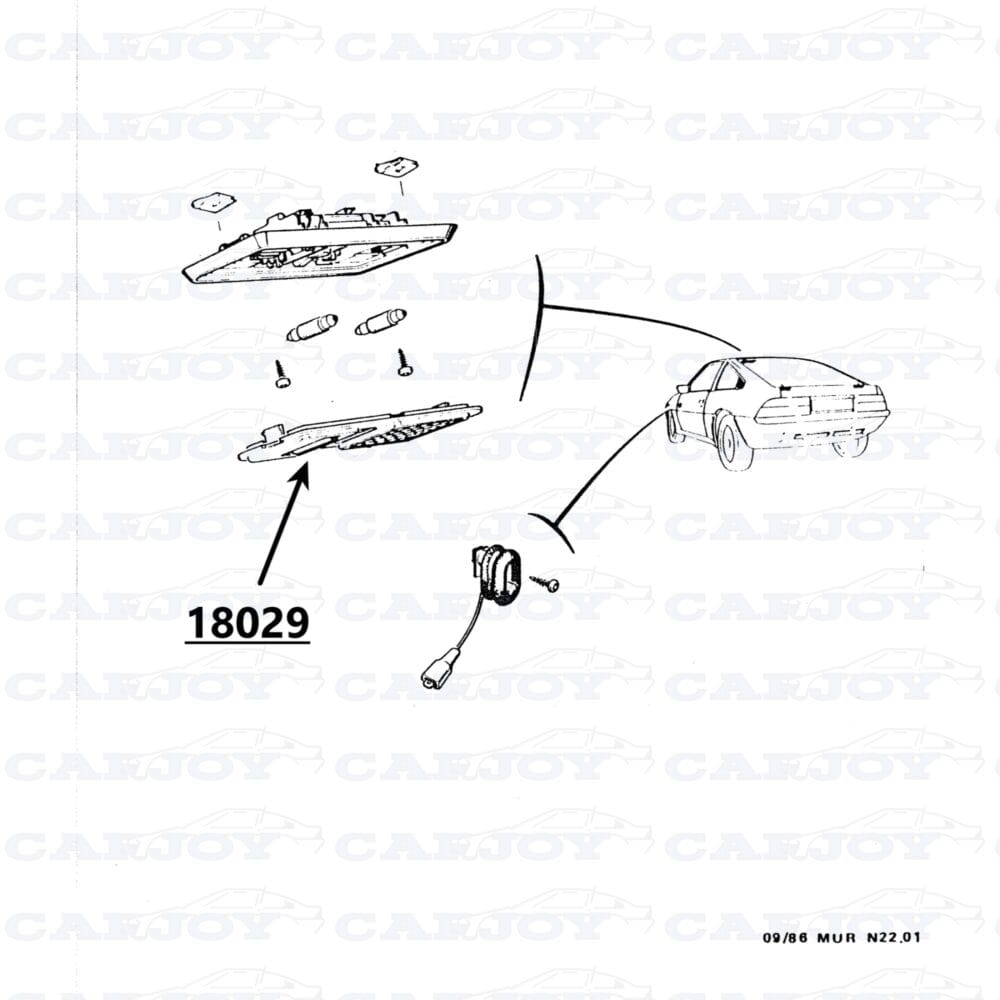 18029 - Matra Murena Gray Interior Light Glass Cover