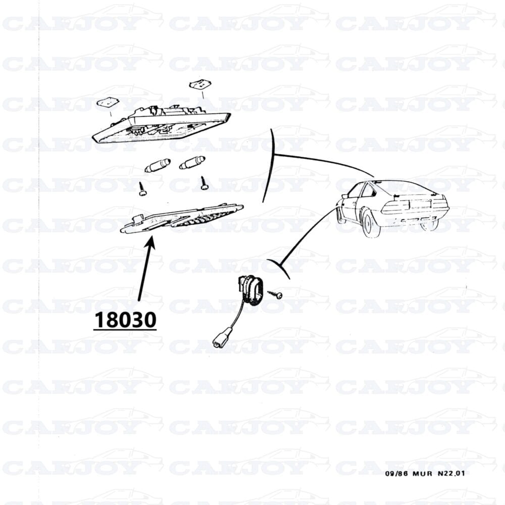 18030 - Matra Murena Brown Interior Light Glass Cover