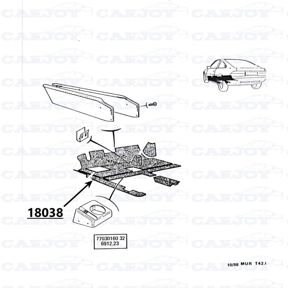 18038 - Matra Murena Black Velour Carpet - Uv Protected High Quality