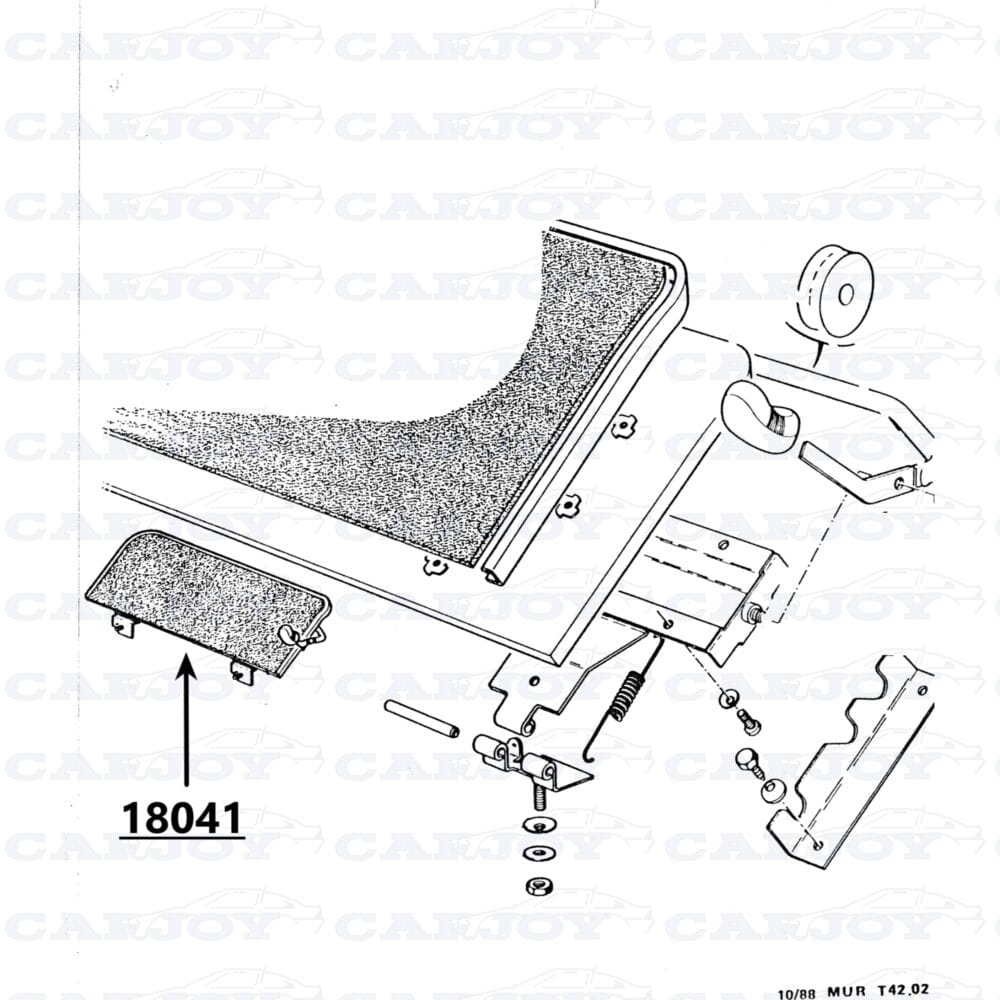 18041 - Matra Murena Brown Velour Footrest - Restored