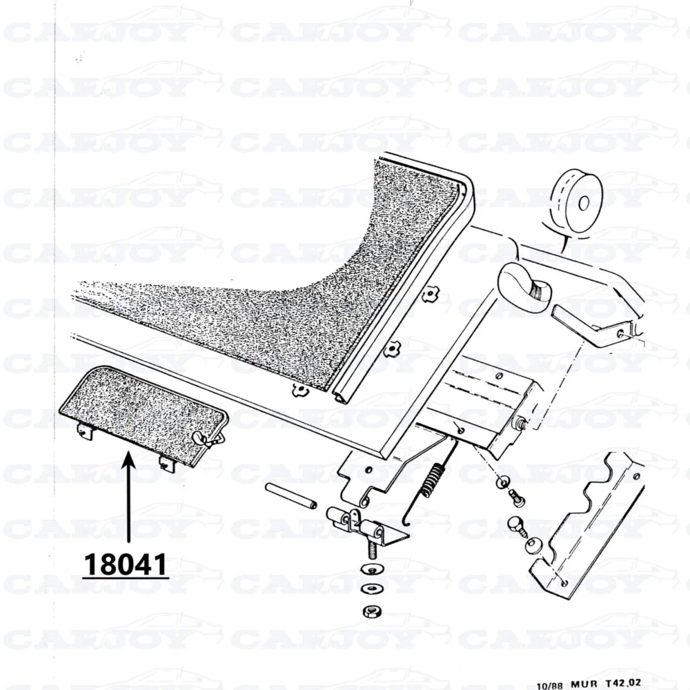 18041 - Matra Murena Brown Velour Footrest - Restored