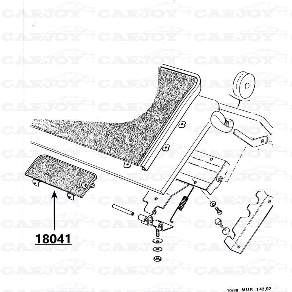 18041 - Matra Murena Fußstütze aus braunem Velours - Restauriert ...