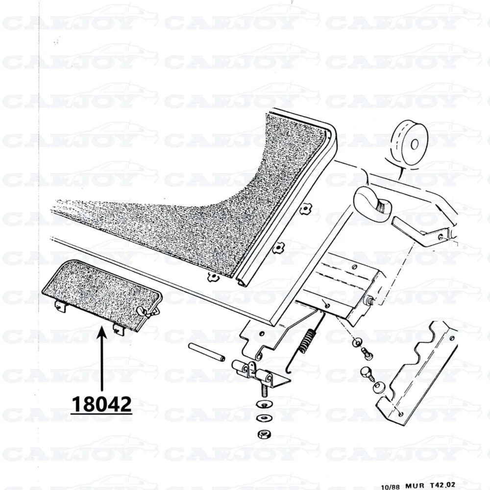 18042 - Matra Murena Black Velour Footrest - Restored