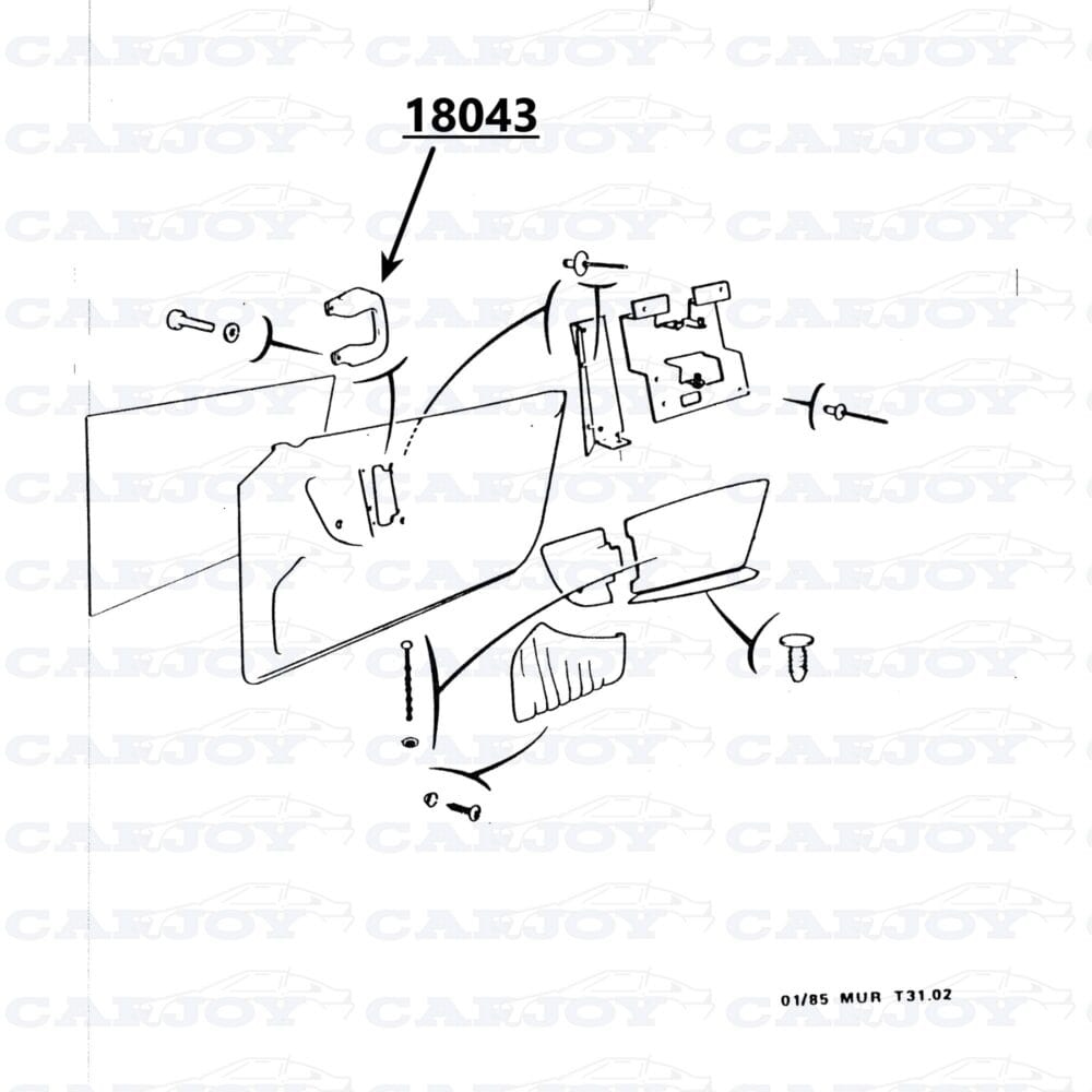 18043 - Matra Murena Brown Inner Door Handle Left - Restored