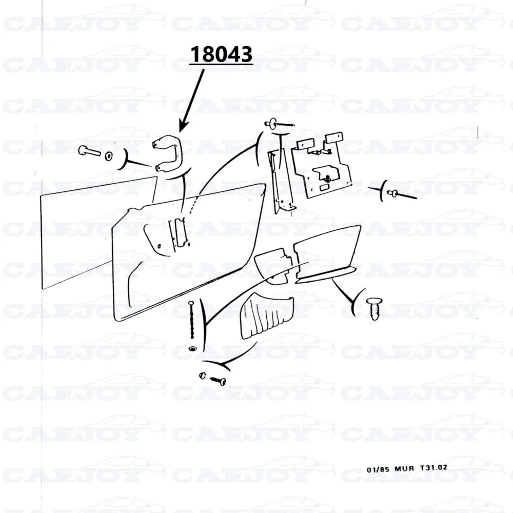 18043 - Matra Murena Brown Inner Door Handle Left - Restored
