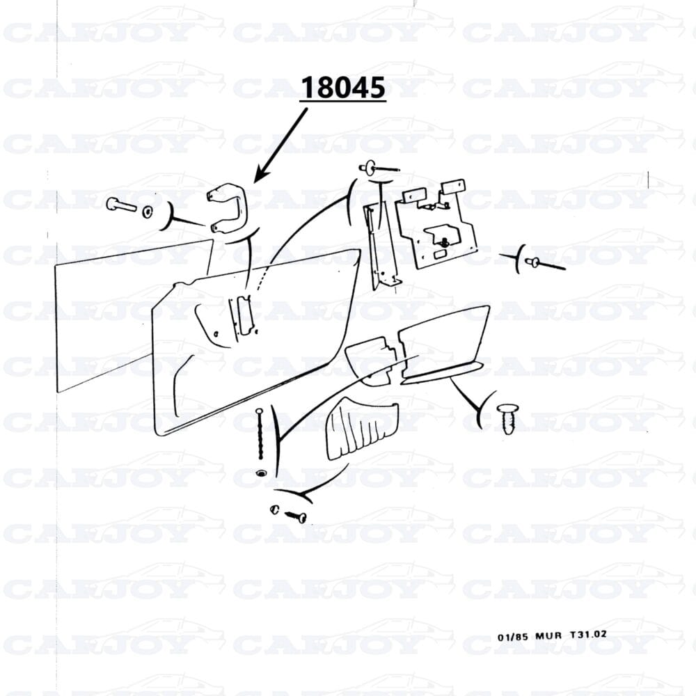 18045 - Matra Murena Brown Inner Door Handle Right - Restored