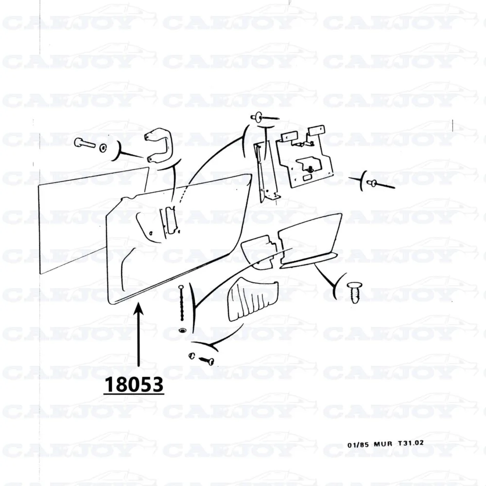 18053 - Door Trim Set Matra Murena 1.6 - 2.2 - 2.2S - Cream With Black Stitching