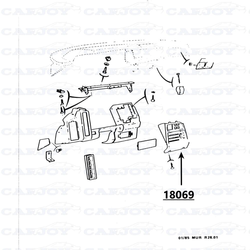 18069 - Matra Murena Heater Control Trim Brown - Restored
