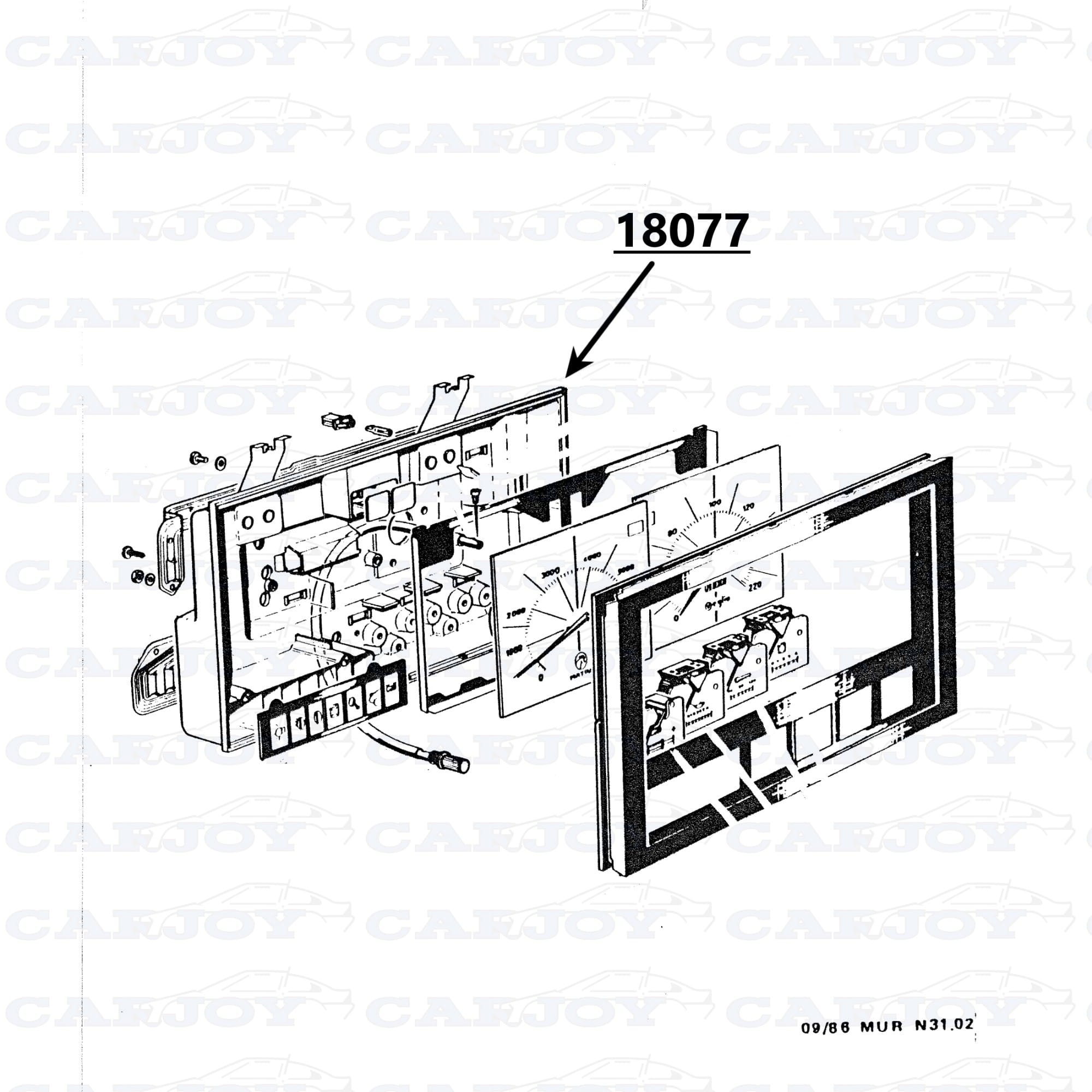 18077 - Matra Murena Instrument Cluster Housing - Restored 1 18077 - Matra Murena Instrument Cluster Housing - Restored
