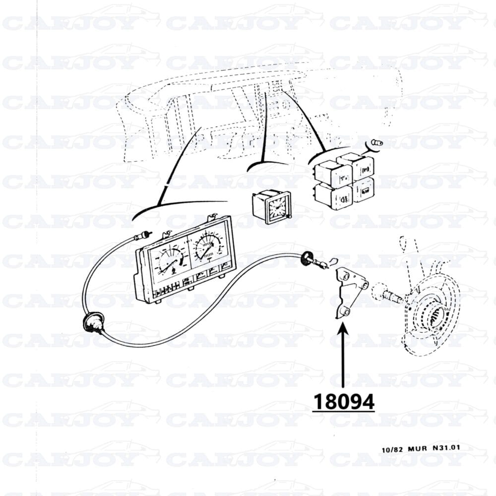 18094 - Matra Murena Speedometer Cable Holder - Restored