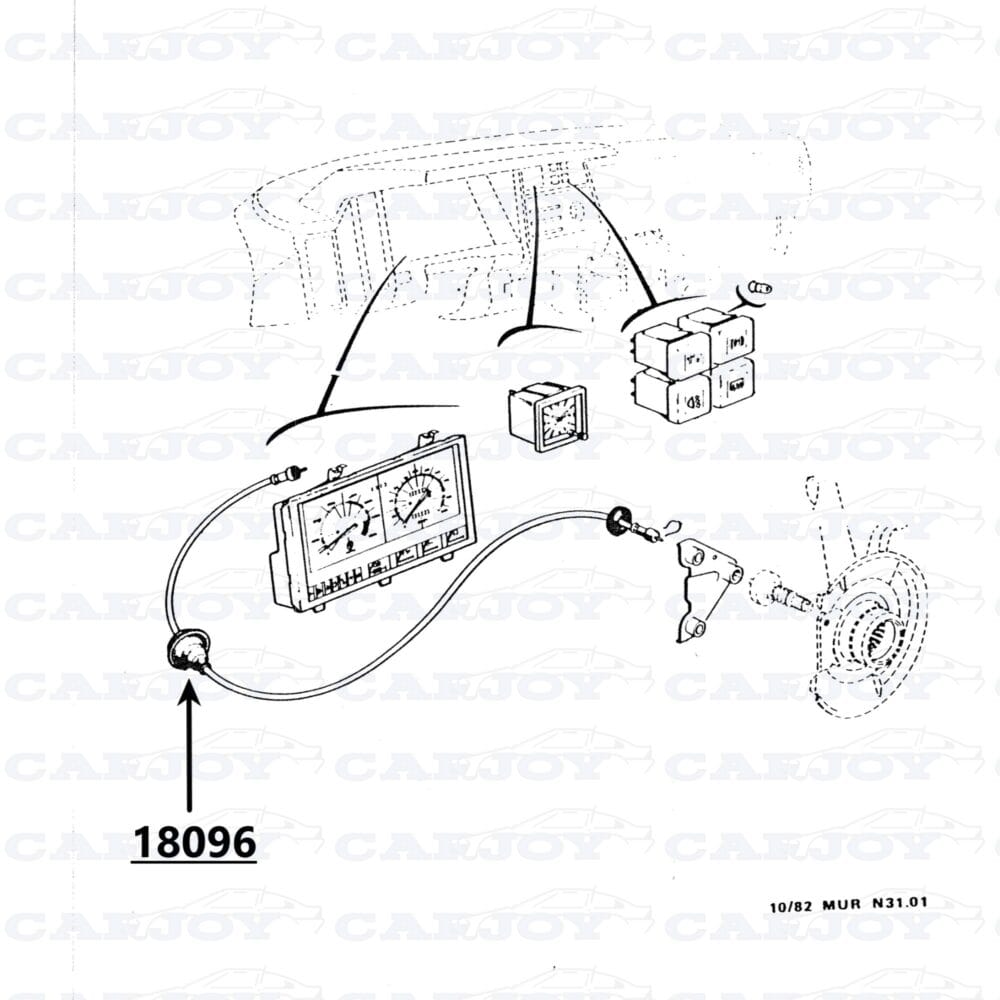 18096 - Matra Murena / Bagheera Rubber Gaiter For Speedometer Cable
