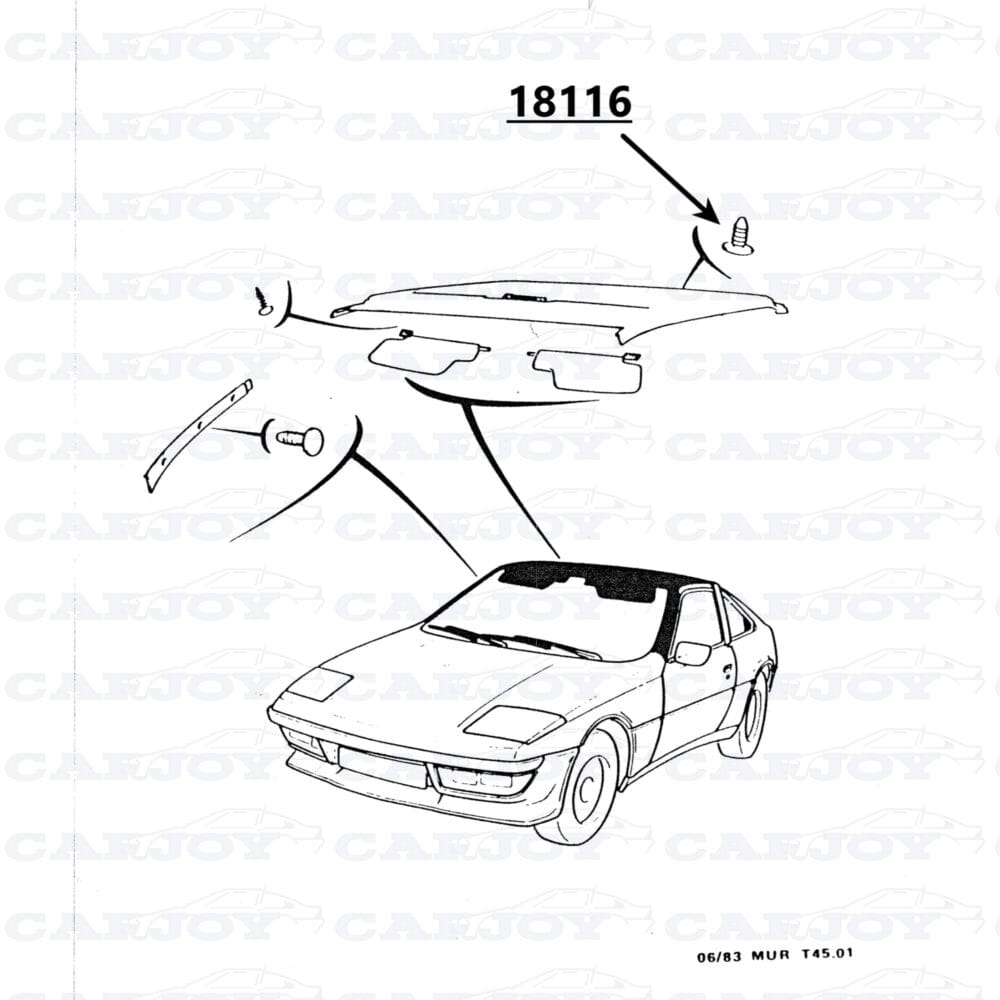 18116 - Matra Murena Roof Lining Clips - Restored
