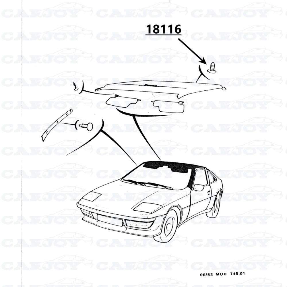 18116 - Matra Murena Roof Lining Clips - Restored