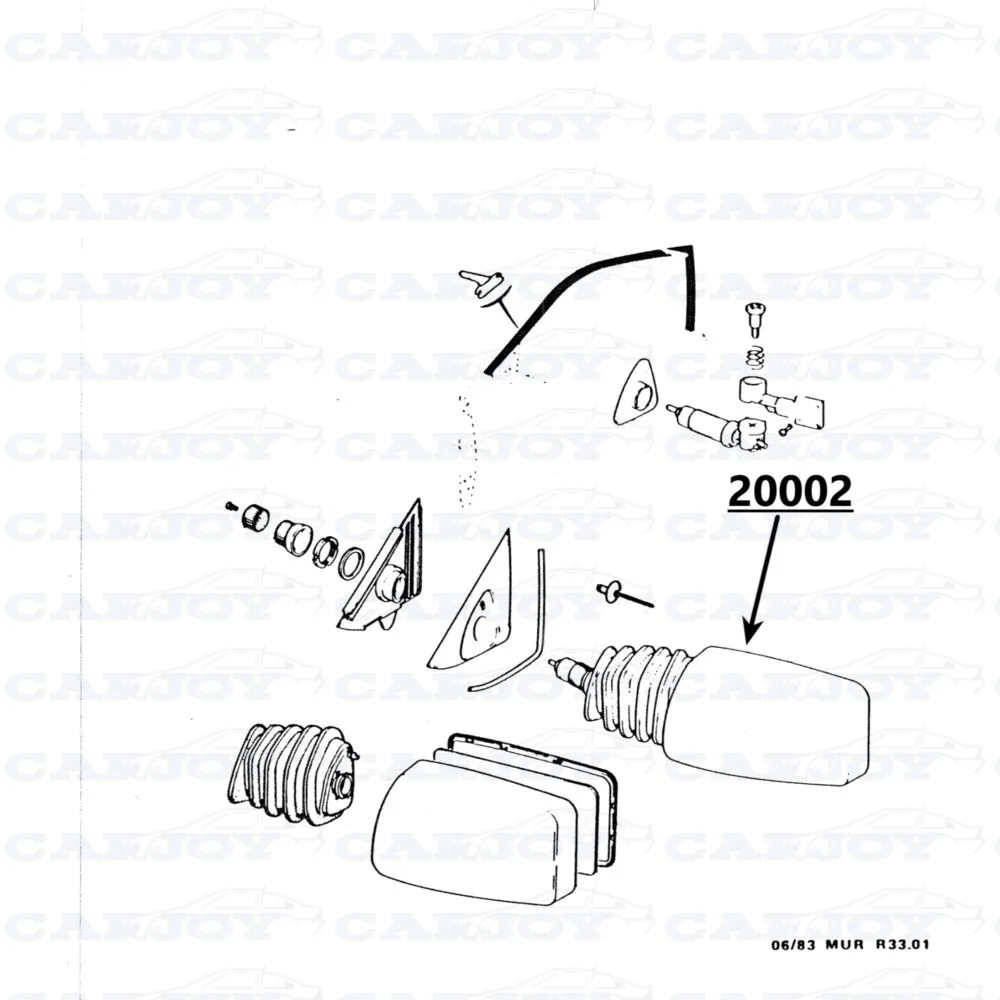 20002 - Outside Mirror Matra Murena 1.6 - 2.2 - Right