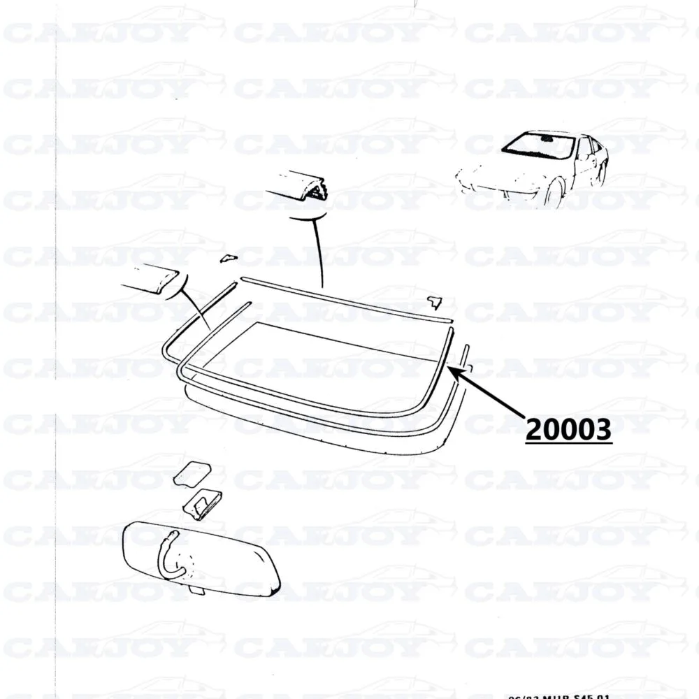 20003 - Windscreen Decoration Rubber Matra Murena 1.6 - 2.2 - 2.2S