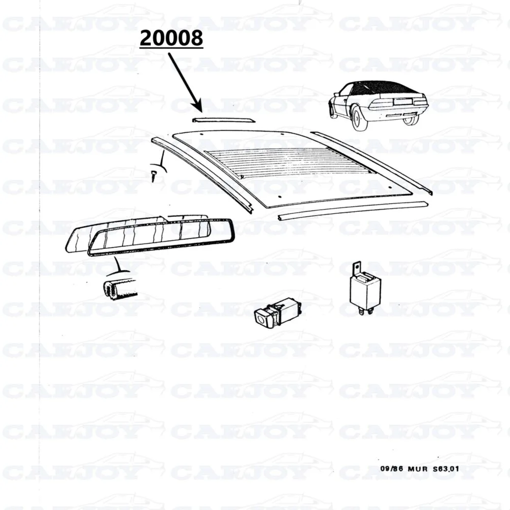 20008 - Matra Murena Rear Window Seal Top