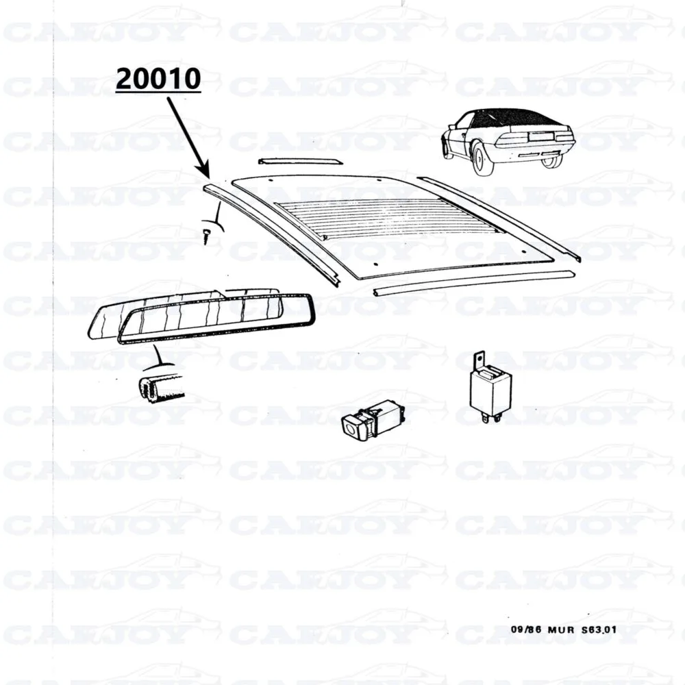 20010 - Matra Murena Rear Window Trim Rubber Left