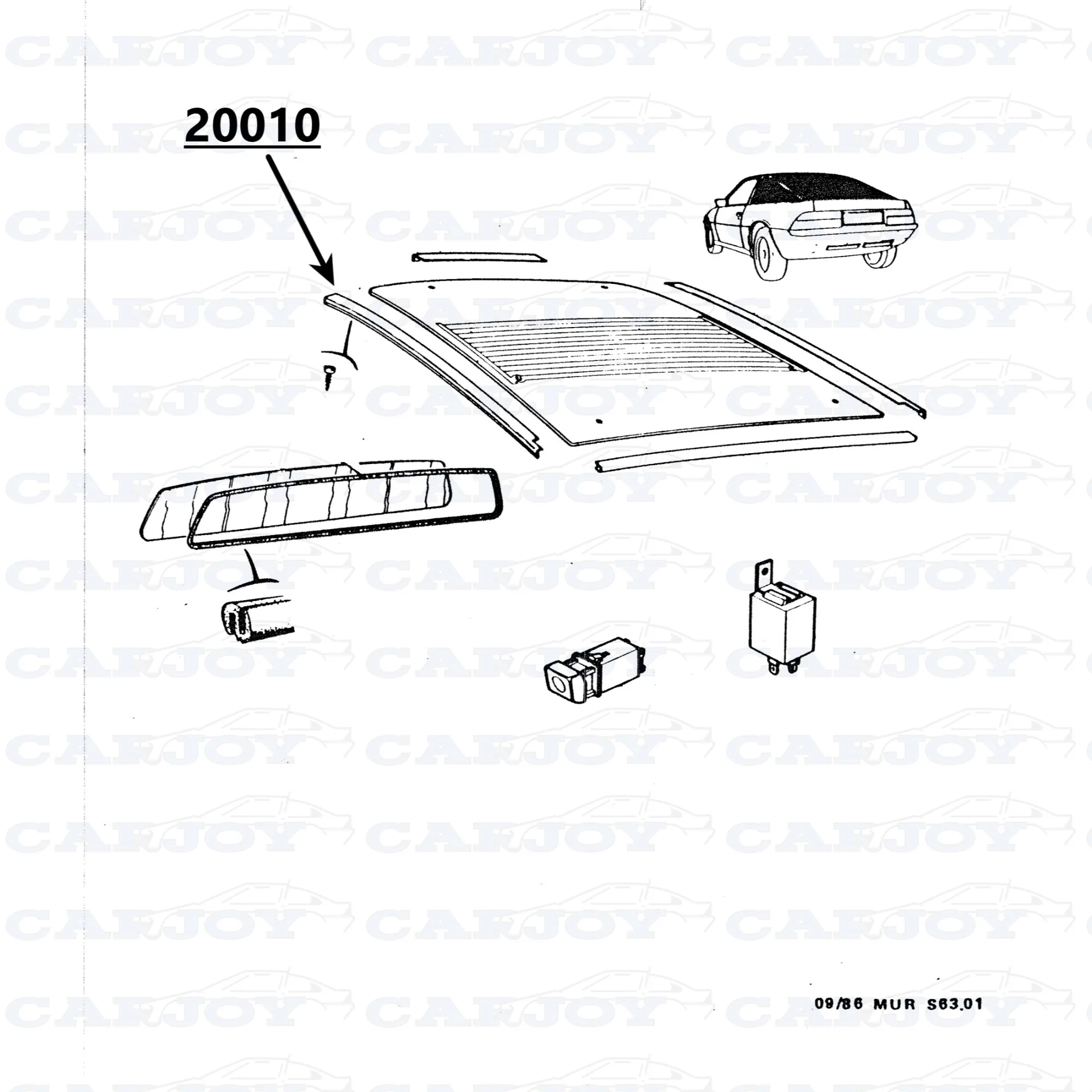 20010 - Matra Murena Rear Window Trim Rubber Left