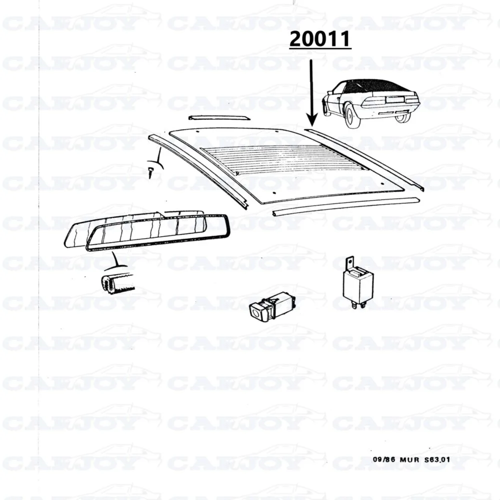 20011 - Matra Murena Rear Window Trim Rubber Right