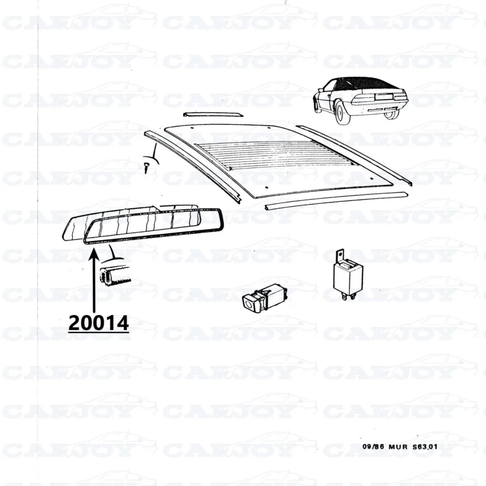 20014 - Matra Murena Partition Glass Sealing Rubber