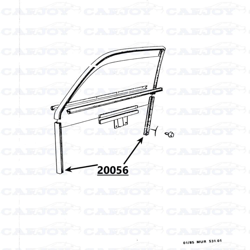 20056 - Matra Murena Lower Side Window Guide Rubber Seal