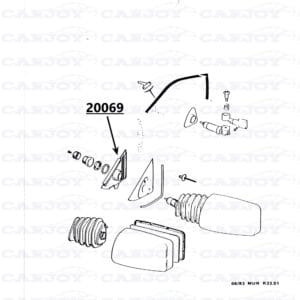 20069 - Matra Murena Left Interior Mirror Triangle Cover
