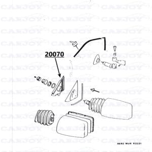20070 - Matra Murena Right Interior Mirror Triangle Cover