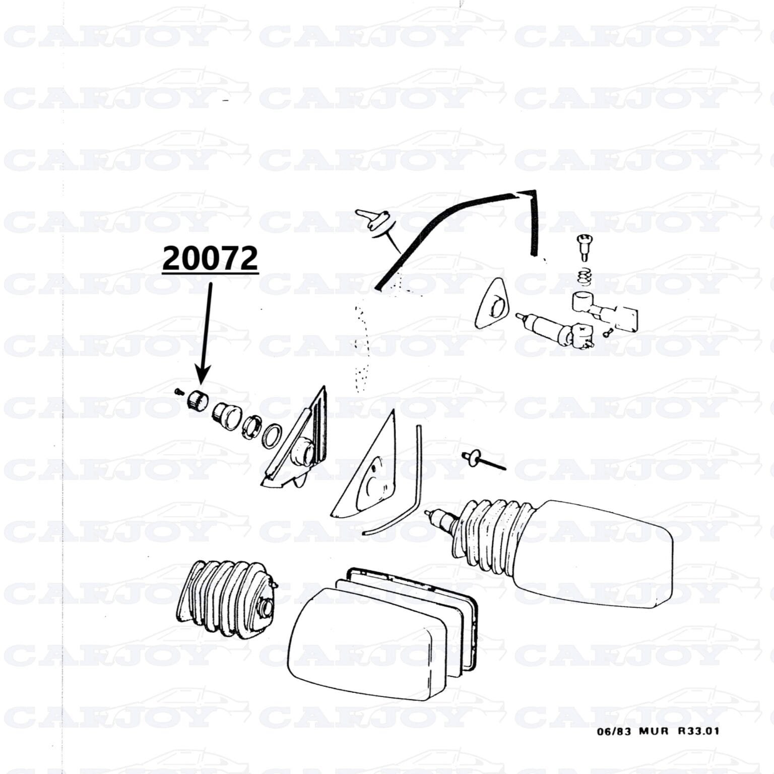 20072 - Matra Murena Mirror Adjustment Knob - Carjoy - Matra Specialist