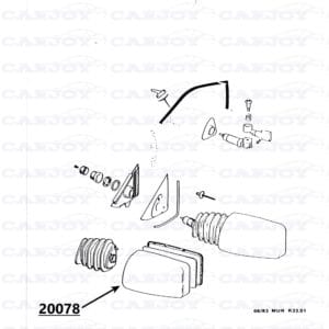 20078 - Matra Murena Left Outer Mirror Housing, Restored