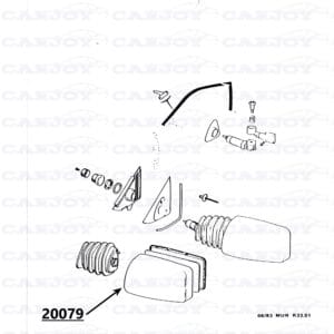 20079 - Matra Murena Right Outer Mirror Housing, Restored